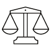 Icône de balance symbolisant la justice, l’équilibre du droit et l’engagement du cabinet BDRG à Paris en matière de conseil juridique et contentieux